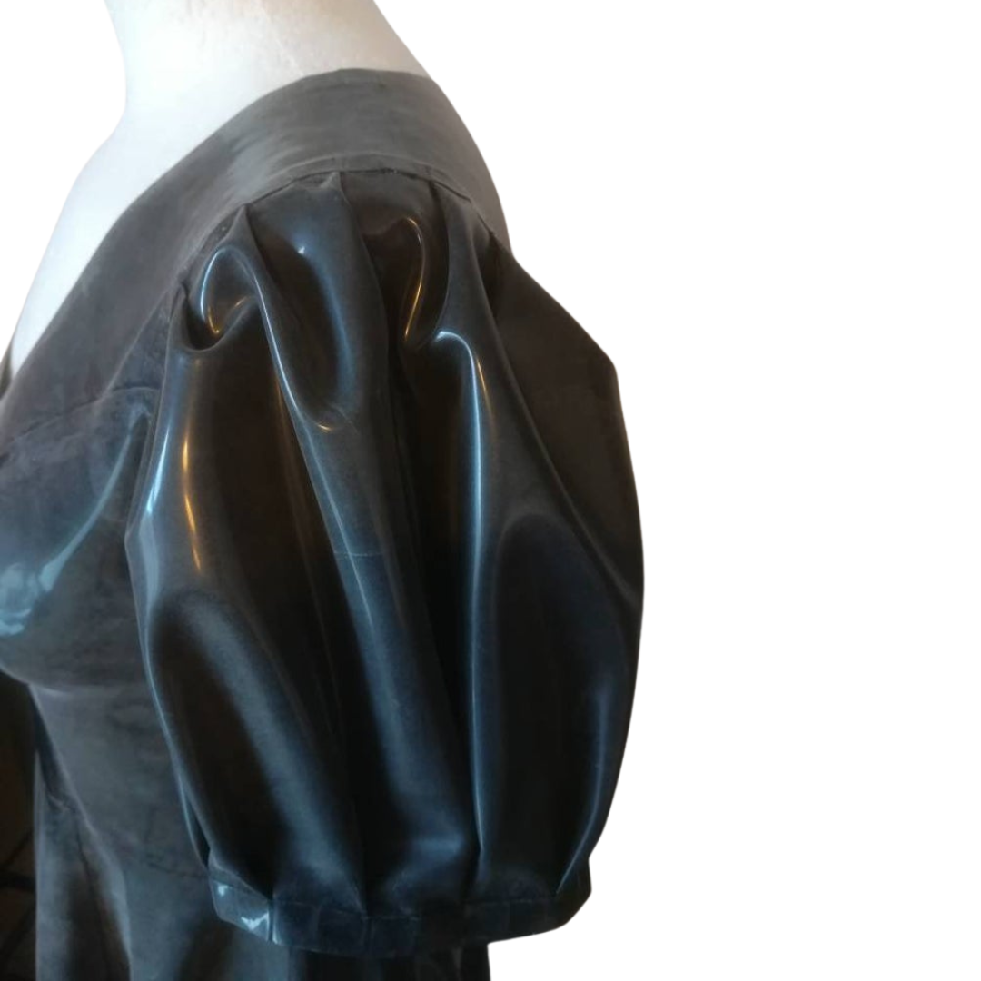 Close up of a latex puff sleeve.