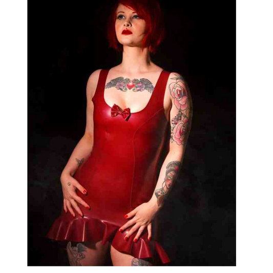 Flounced Dress with Bow