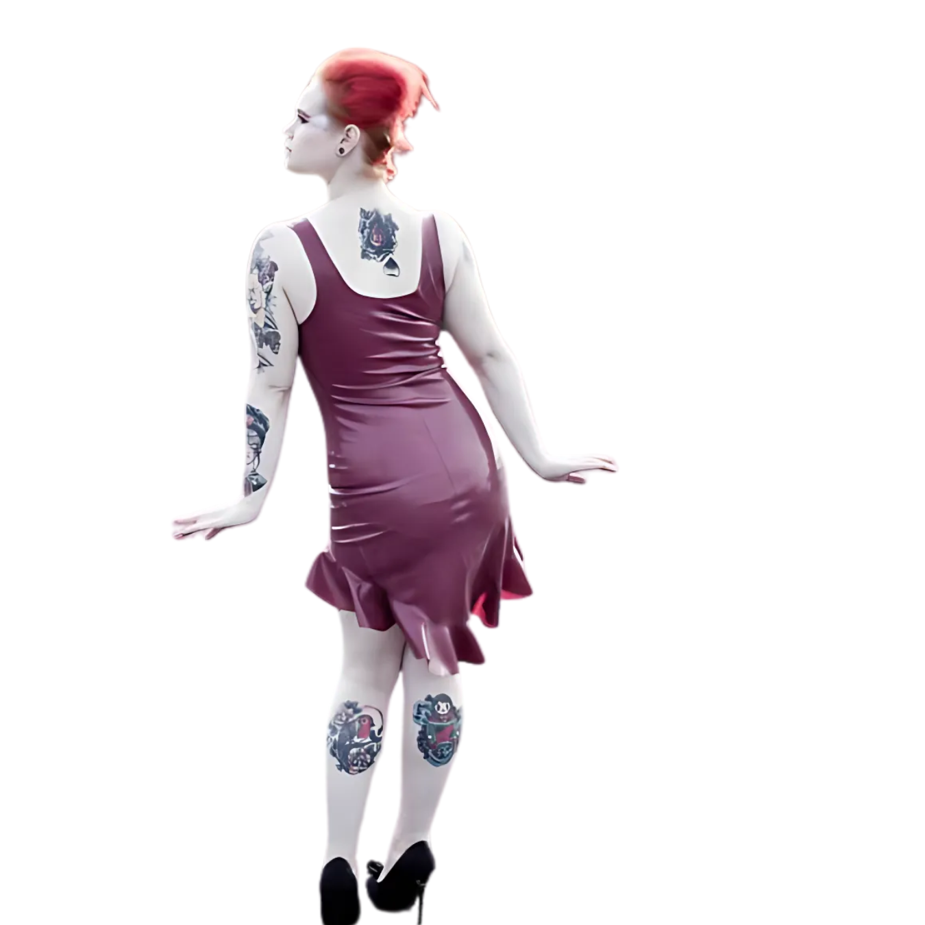 Flounced Dress with Bow