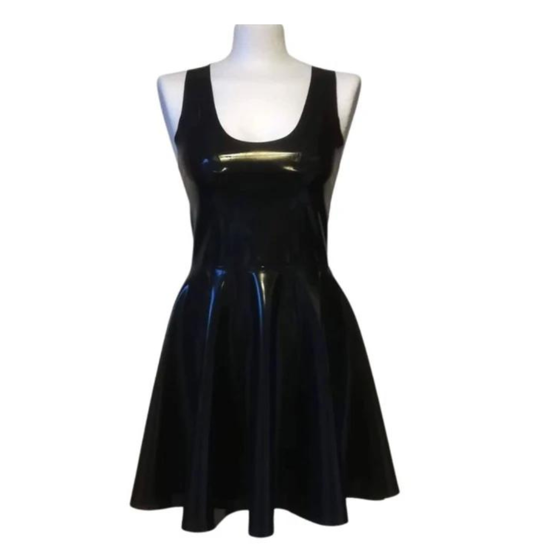 Sleeveless Latex Swing Dress