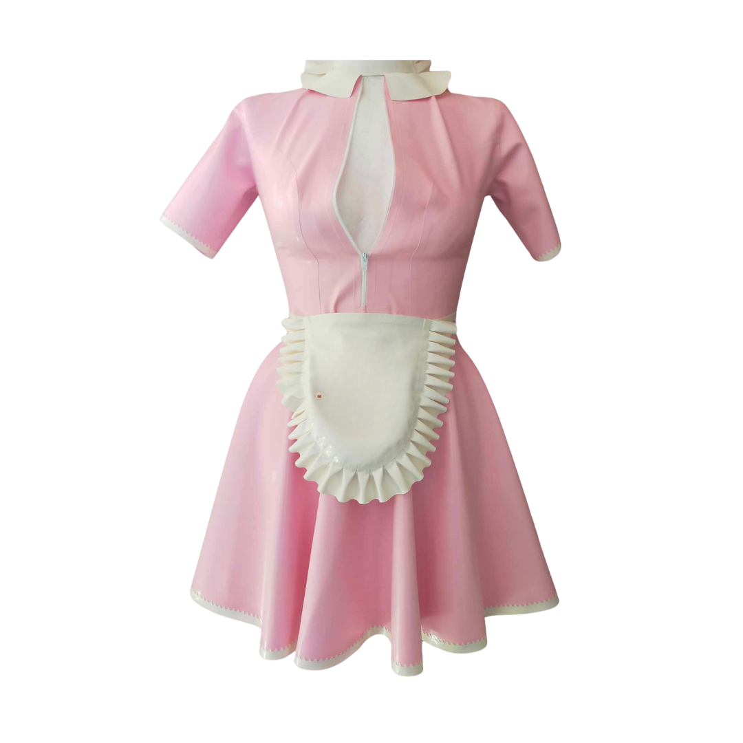 Custom Puff Sleeve Latex Maid Dress