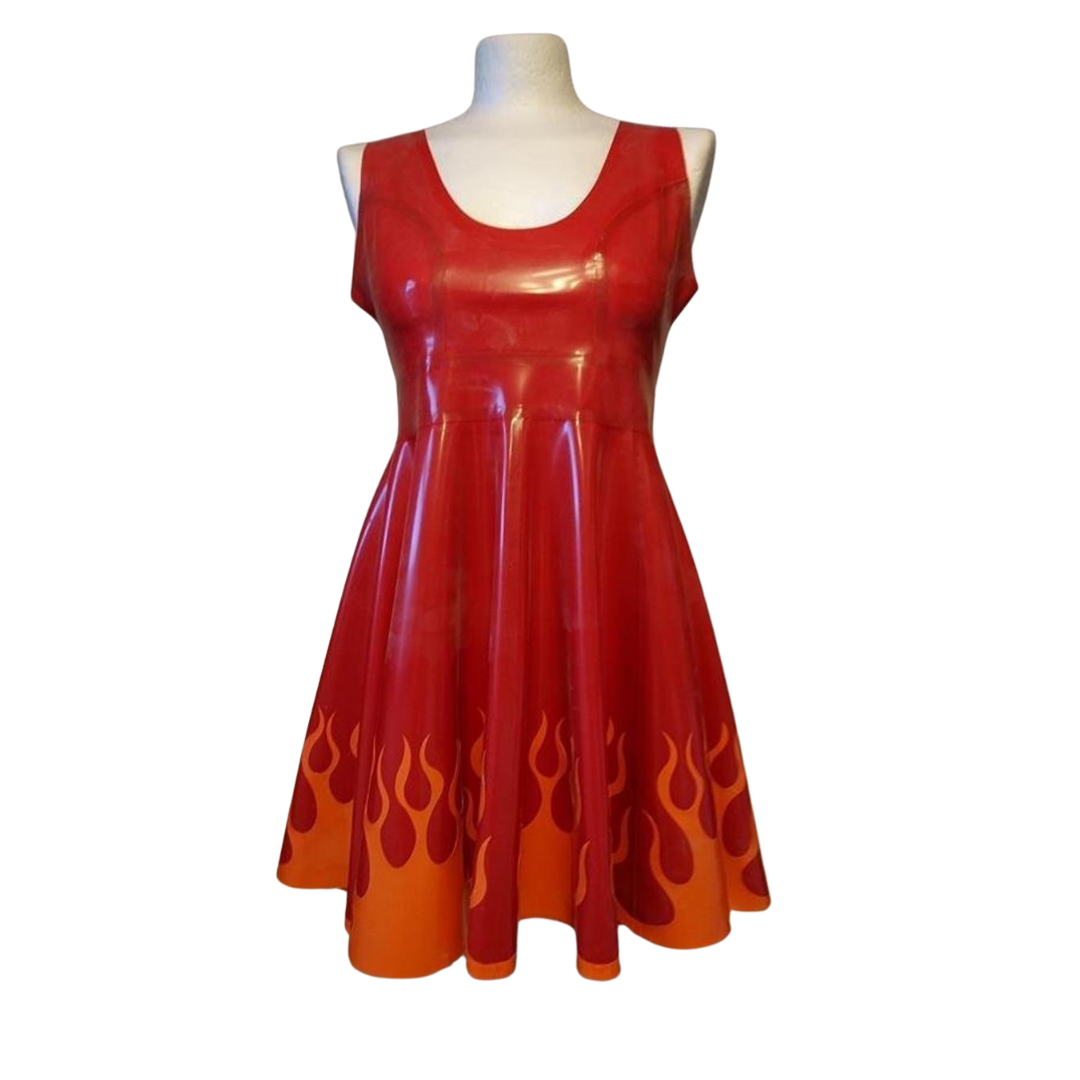 Flames Latex Dress