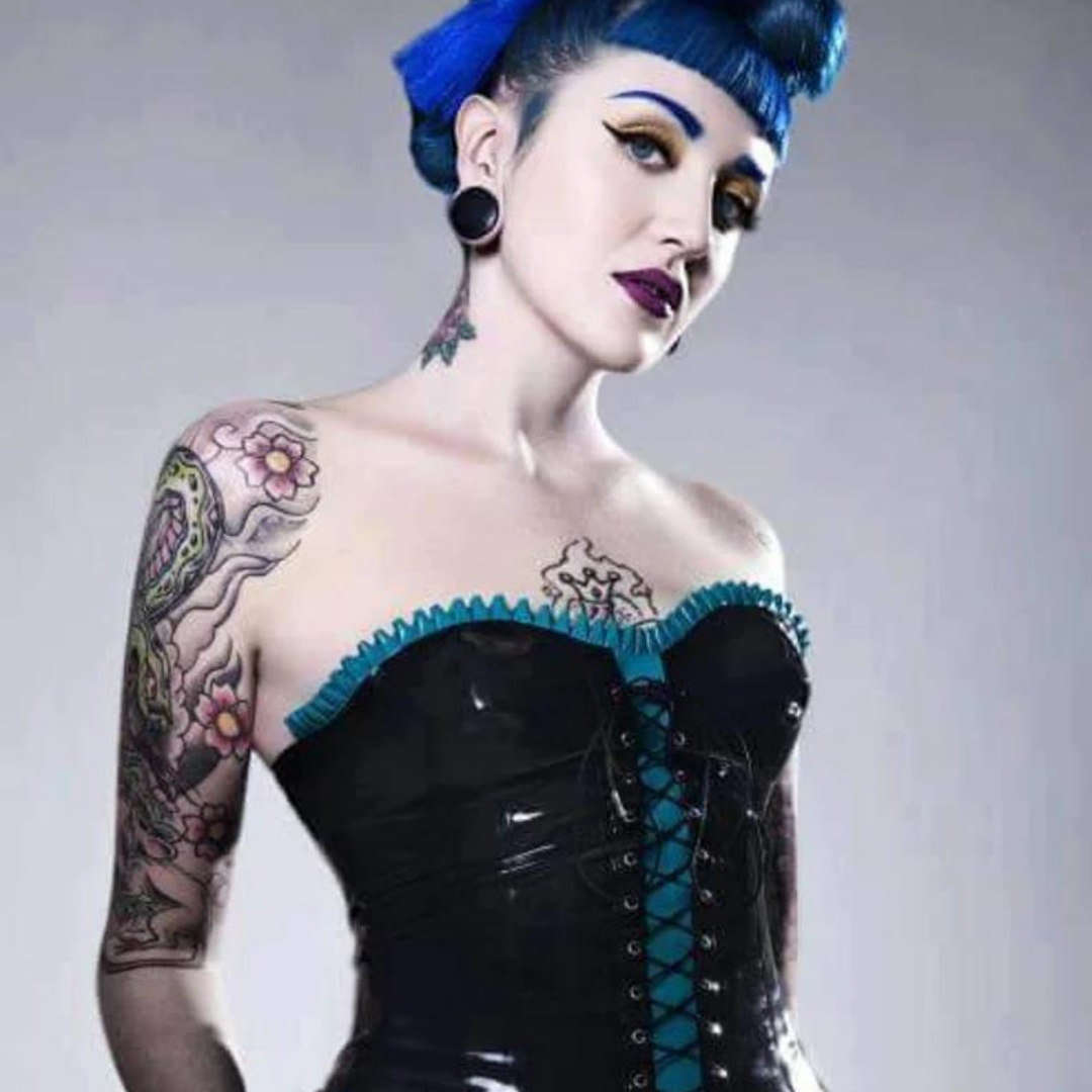 Latex Frilled Over Bust Corset