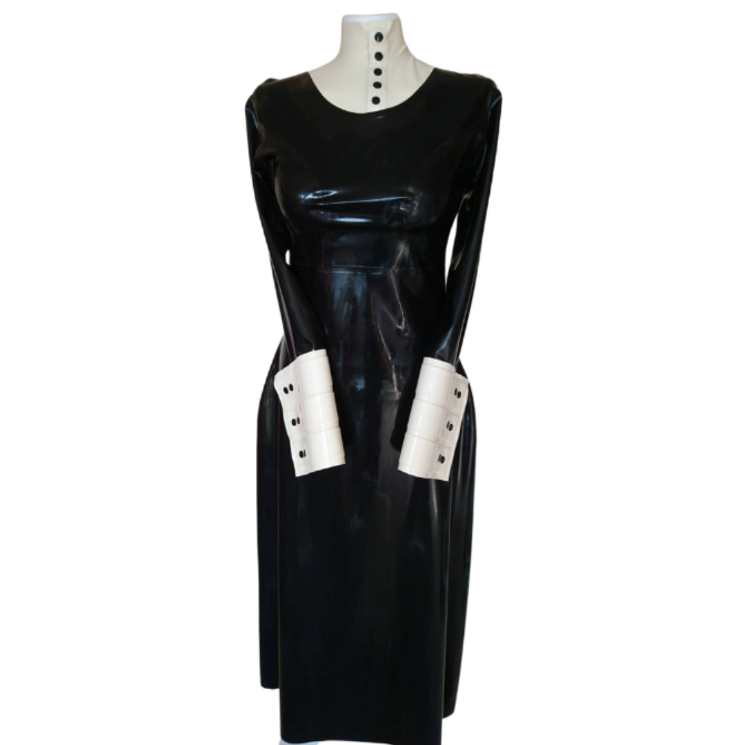 High Collar Latex Dress