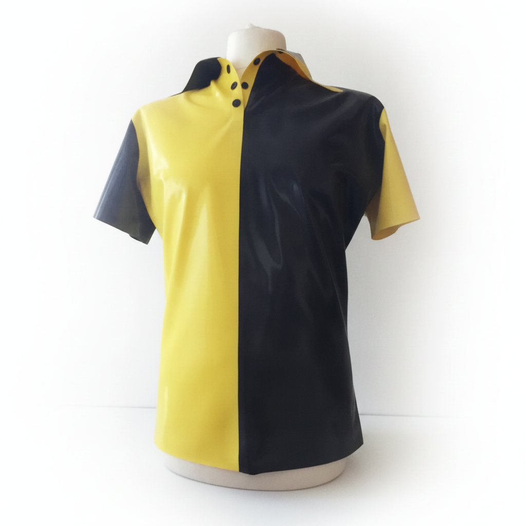 Latex Two Tone Polo Shirt