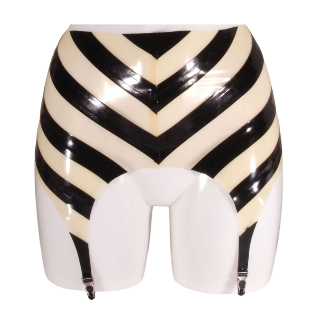 Latex Chevron Suspender Belt