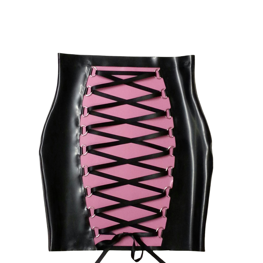 Latex Corset Mini Skirt