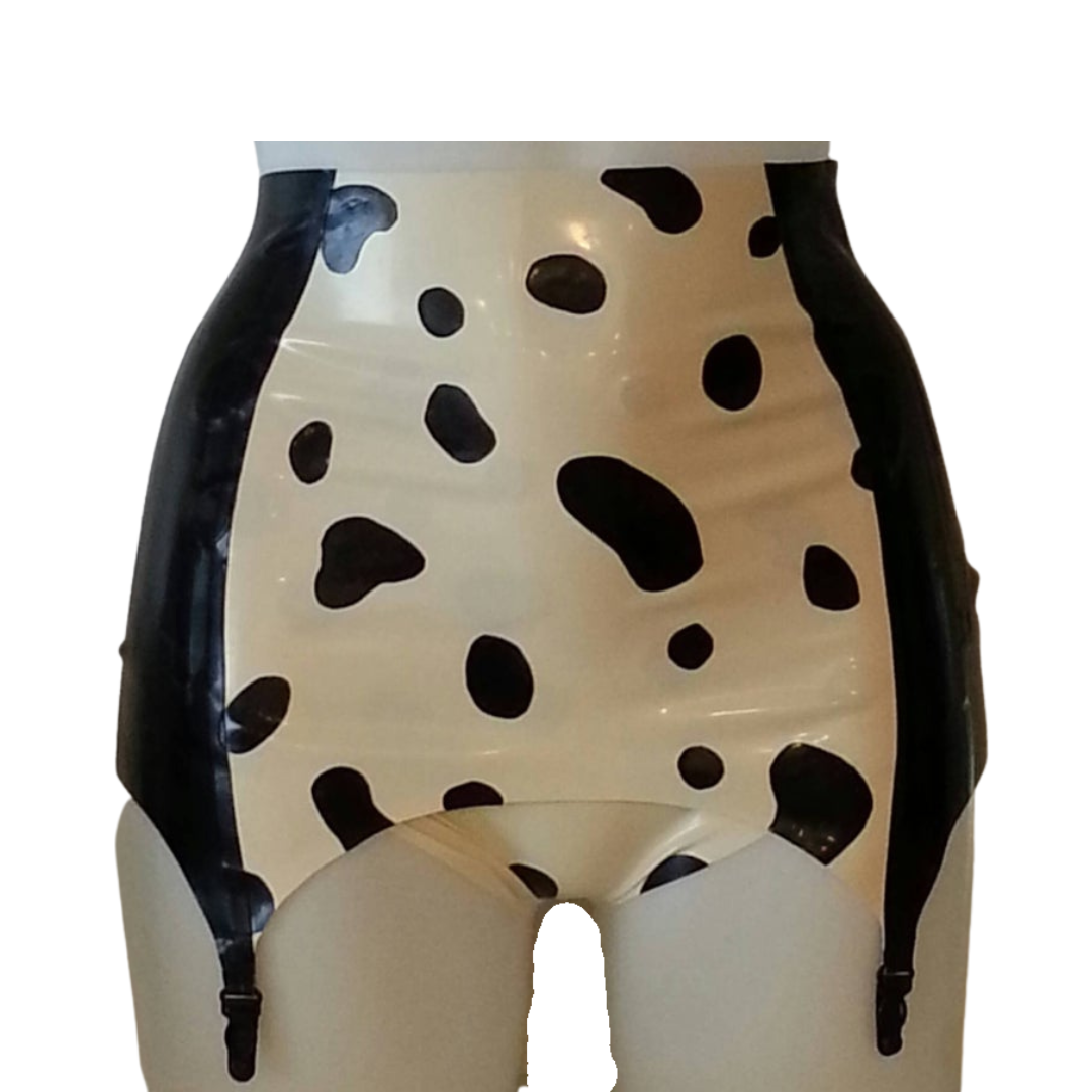 Latex Dalmatian Suspender Belt