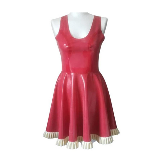 Latex Dress with Frill Hem