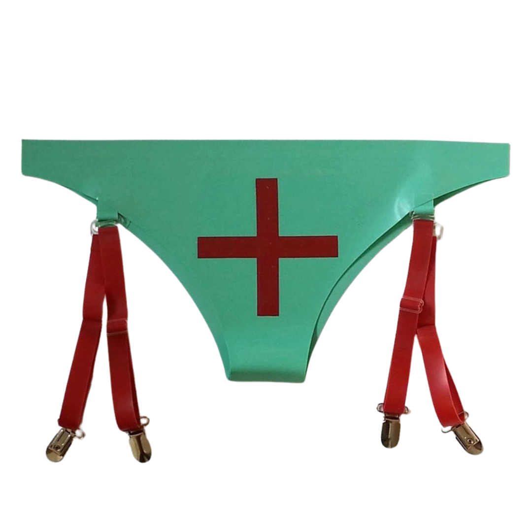 Latex Nurse Suspender Knickers