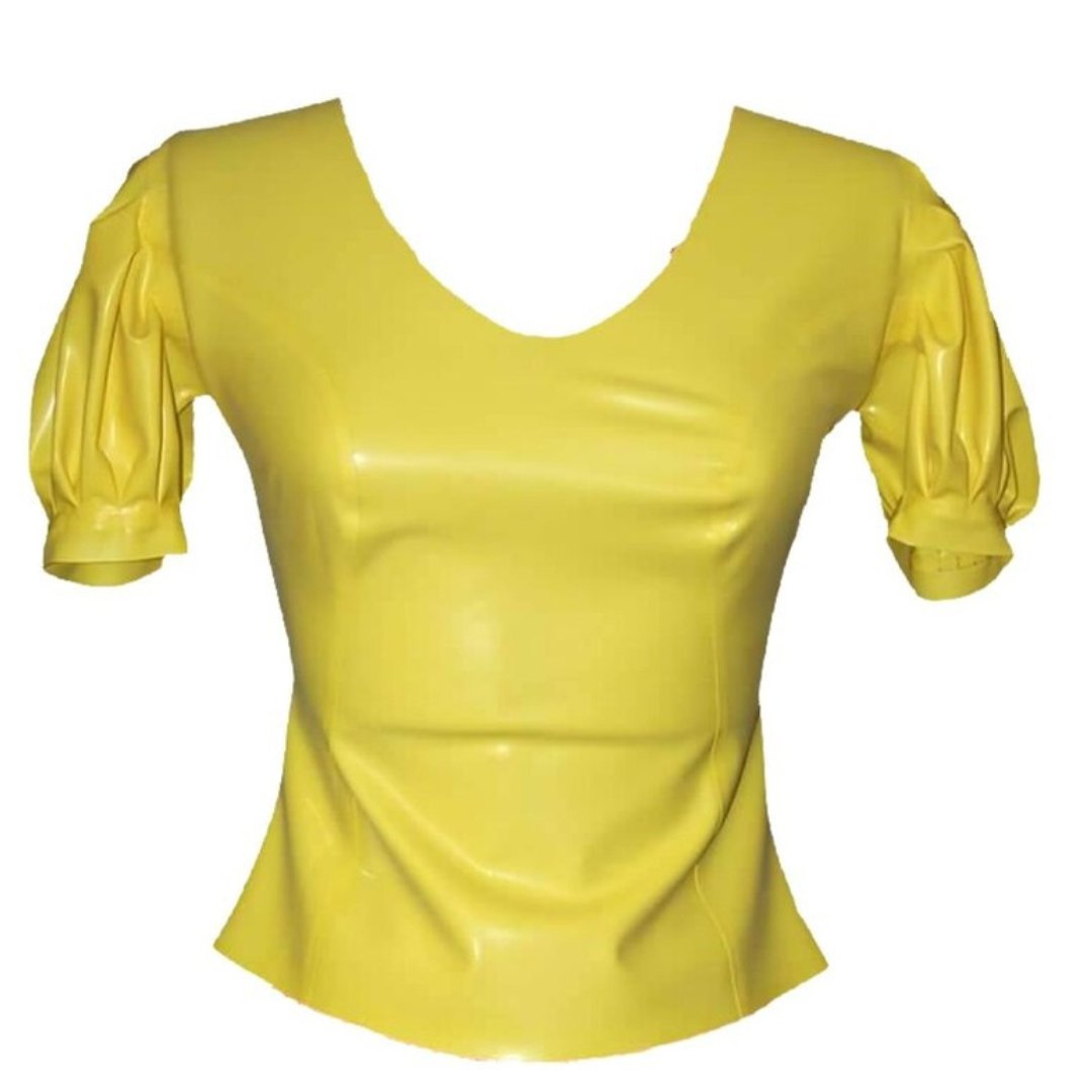 Latex Puff Sleeve Top