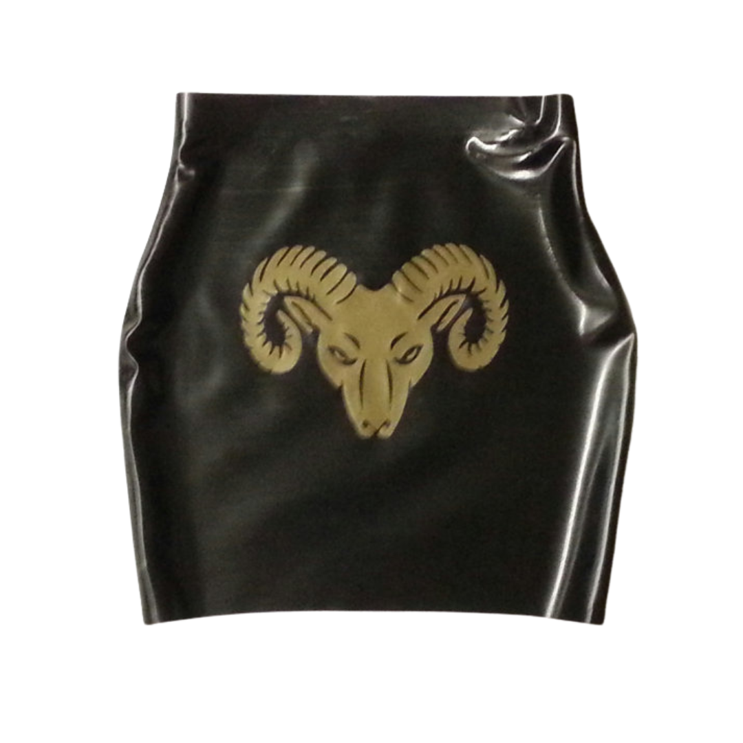 Latex Skirt with Gold Ram