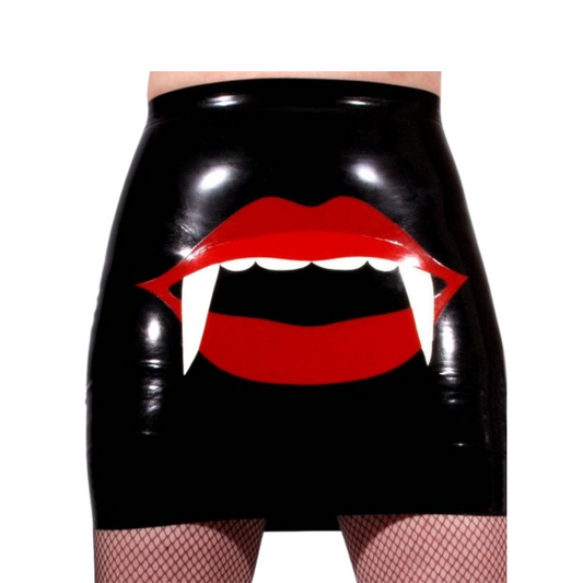 Latex Skirt with Vampire Lips