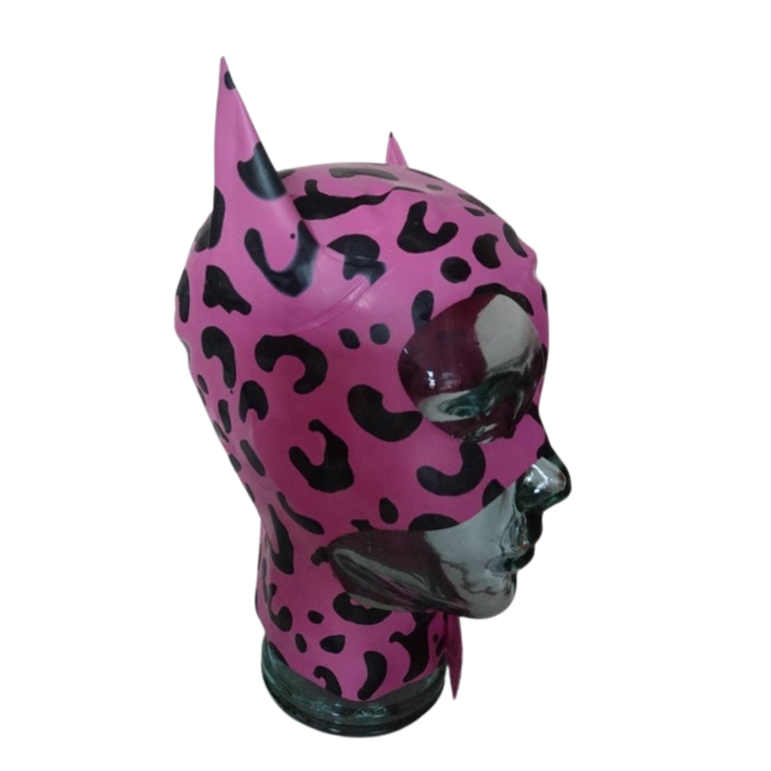 Latex Leopard Print Hood