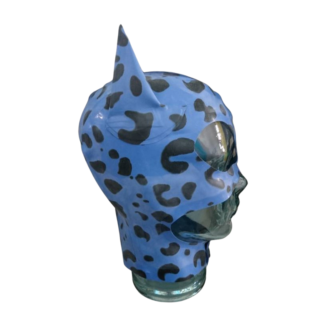 Latex Leopard Print Hood