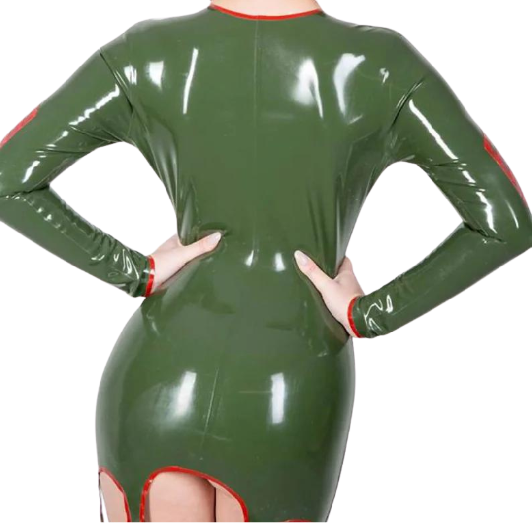 Latex Military Suspender Dress