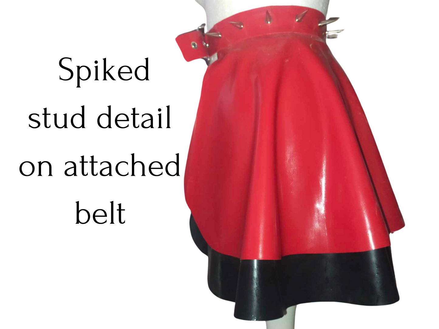 Layered Studded Latex Skirt