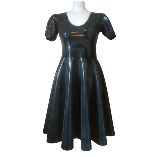 Puff Sleeve Latex Dress