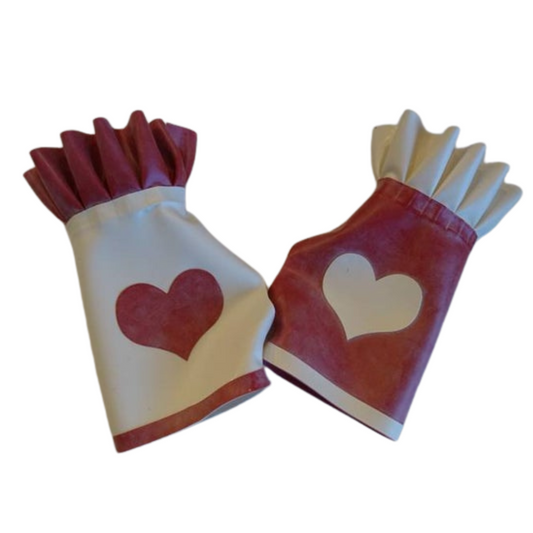 Monochrome Hearts Latex Gloves