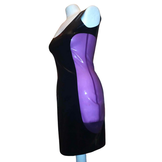 Translucent Latex Panel Bodycon Dress