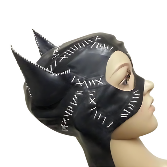 Latex Stitched Cat Hood