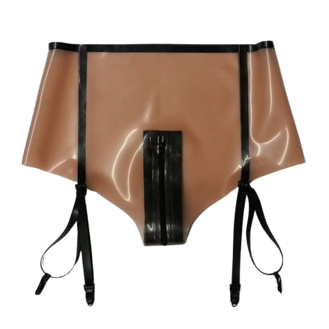 Zip Front Suspender Knickers