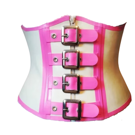 White Latex Buckled Cincher