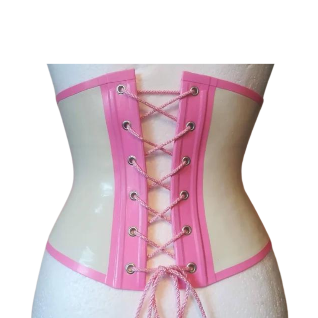 White Latex Buckled Cincher