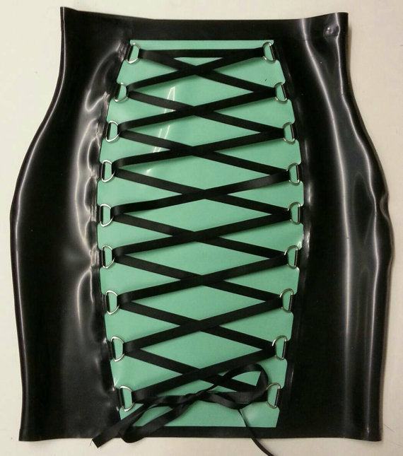 Latex Corset Mini Skirt