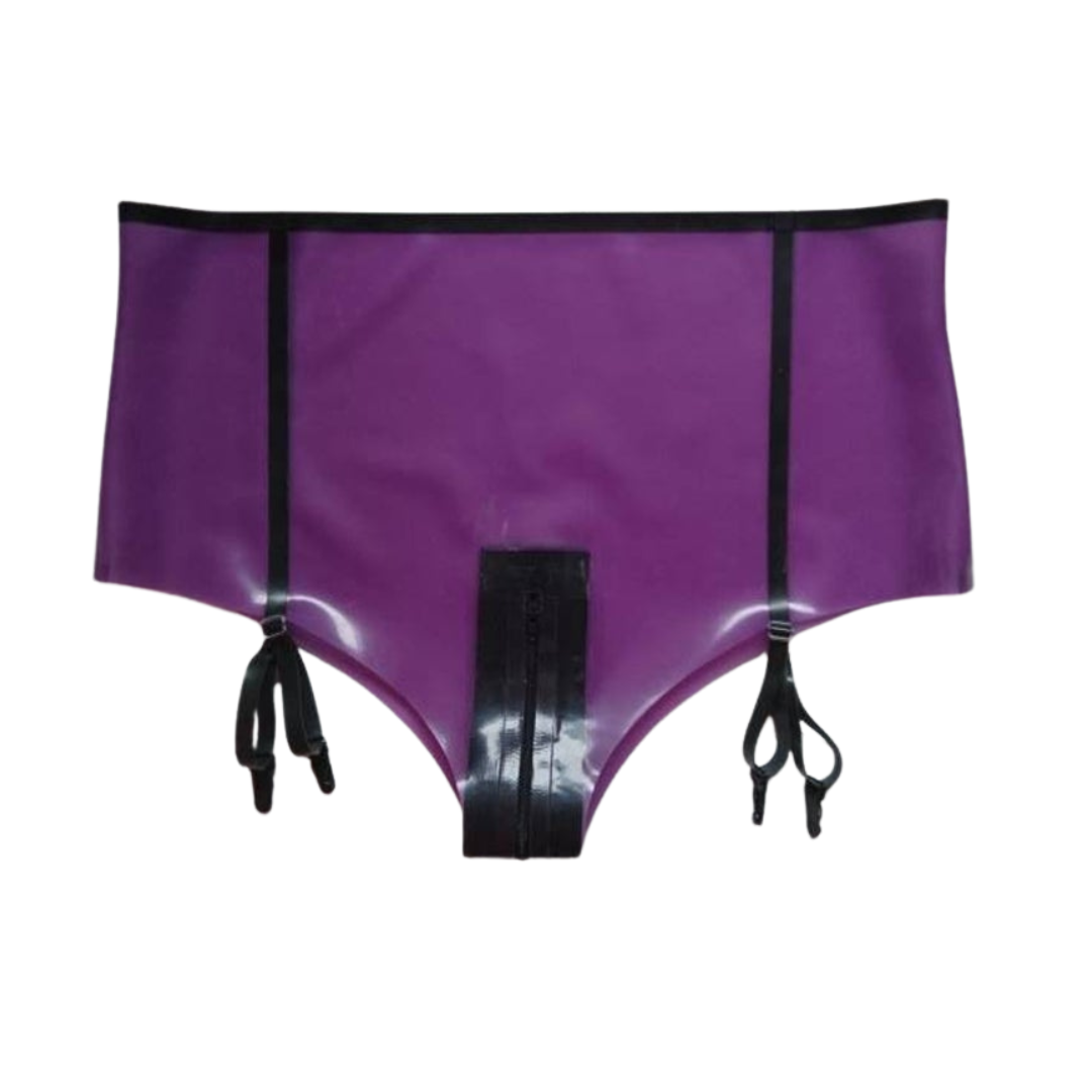 Zip Front Suspender Knickers